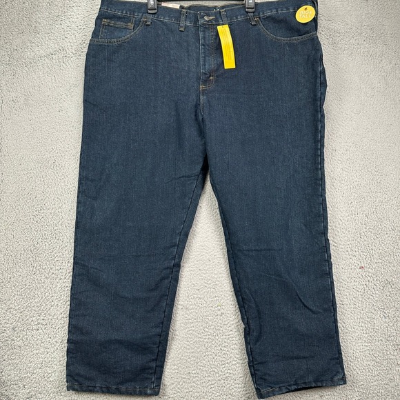 Lee Jeans Straight Leg Mens 50X29 Big Tall Blue Fleece Lined Relaxed Denim‎ NEW